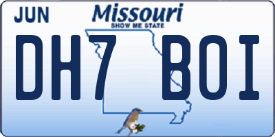 MO license plate DH7B0I