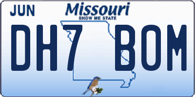 MO license plate DH7B0M