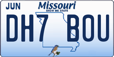 MO license plate DH7B0U