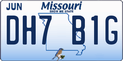 MO license plate DH7B1G