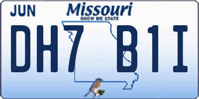 MO license plate DH7B1I