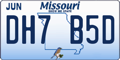 MO license plate DH7B5D
