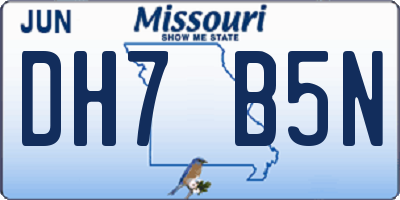 MO license plate DH7B5N