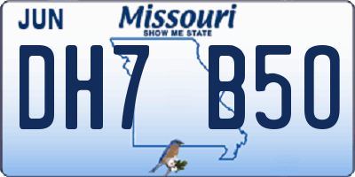 MO license plate DH7B5O