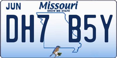 MO license plate DH7B5Y