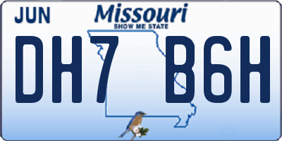 MO license plate DH7B6H