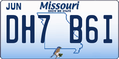 MO license plate DH7B6I
