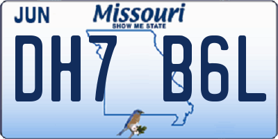 MO license plate DH7B6L
