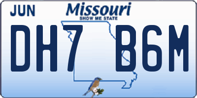 MO license plate DH7B6M