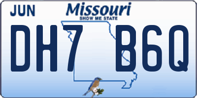 MO license plate DH7B6Q