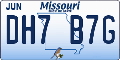 MO license plate DH7B7G