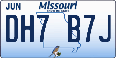 MO license plate DH7B7J