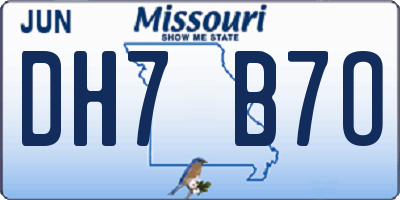 MO license plate DH7B7O