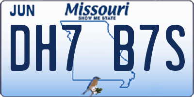 MO license plate DH7B7S