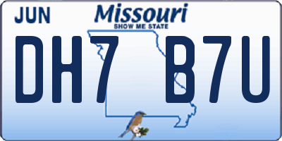 MO license plate DH7B7U