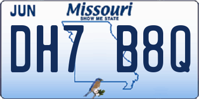 MO license plate DH7B8Q