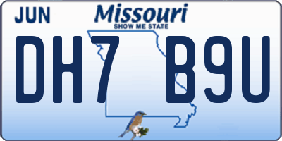 MO license plate DH7B9U