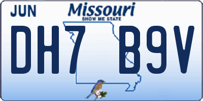 MO license plate DH7B9V