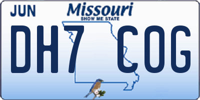 MO license plate DH7C0G