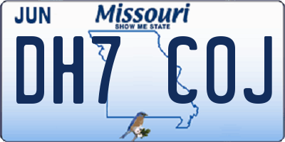 MO license plate DH7C0J