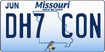 MO license plate DH7C0N