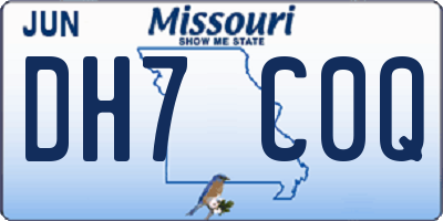 MO license plate DH7C0Q