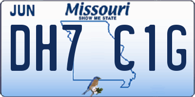 MO license plate DH7C1G