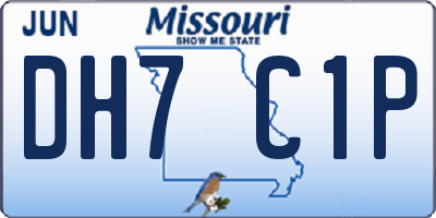 MO license plate DH7C1P