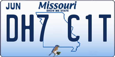 MO license plate DH7C1T
