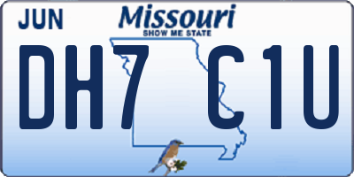 MO license plate DH7C1U