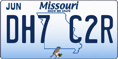 MO license plate DH7C2R