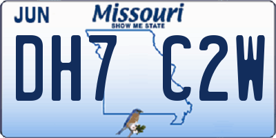 MO license plate DH7C2W