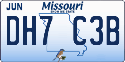 MO license plate DH7C3B