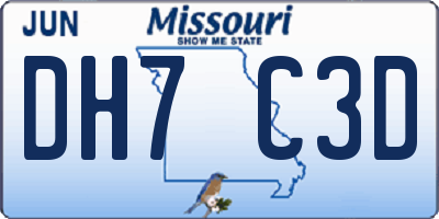 MO license plate DH7C3D