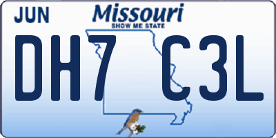 MO license plate DH7C3L