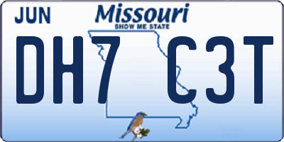 MO license plate DH7C3T