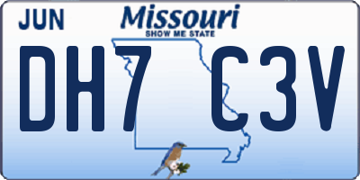 MO license plate DH7C3V