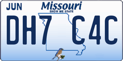 MO license plate DH7C4C
