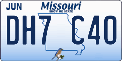 MO license plate DH7C4O