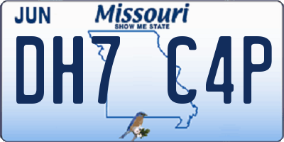 MO license plate DH7C4P