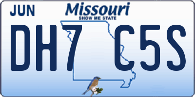 MO license plate DH7C5S
