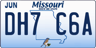 MO license plate DH7C6A