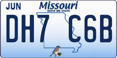MO license plate DH7C6B