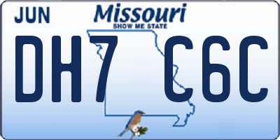 MO license plate DH7C6C