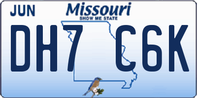 MO license plate DH7C6K