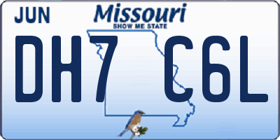 MO license plate DH7C6L