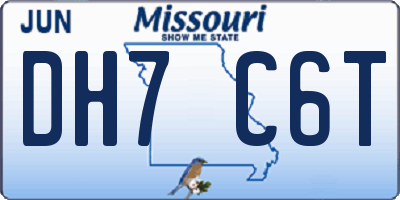MO license plate DH7C6T