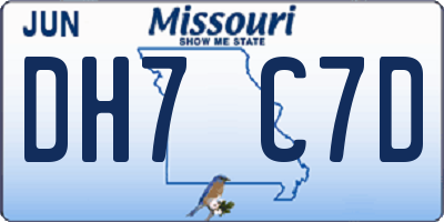 MO license plate DH7C7D