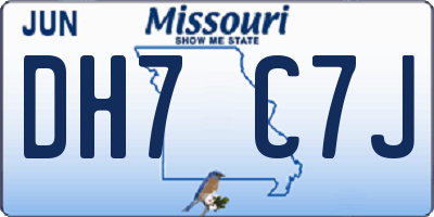 MO license plate DH7C7J