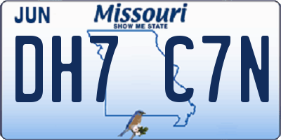 MO license plate DH7C7N
